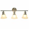 Lalia Home Three Light Metal and Alabaster White Glass Shade Vanity Wall Mounted Fixture, Brushed Nickel LHV-1007-BN
